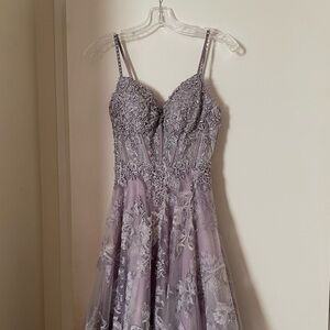 JVN by Jovani Lilac Lace Prom Dress